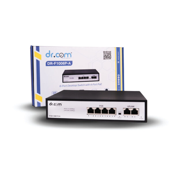 Dr.Com DR-F1006P-A 6-Port Desktop Switch with 4-Port PoE+ (65W Budget) - Image 5