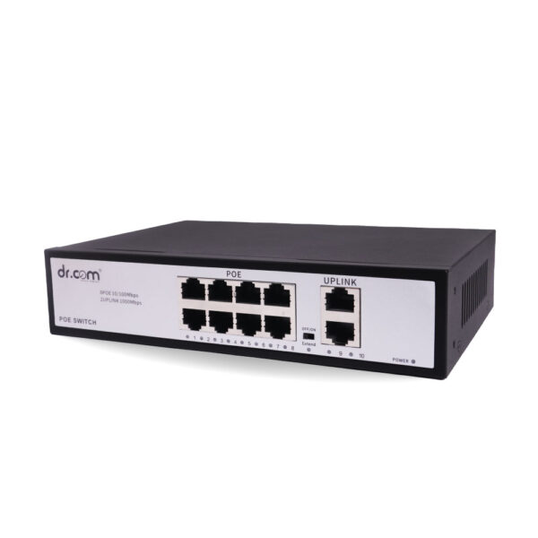 Dr.Com DR-F1010P-A | 10-Port Desktop Switch with 8-Port PoE+ (High-Power Budget) - Image 3
