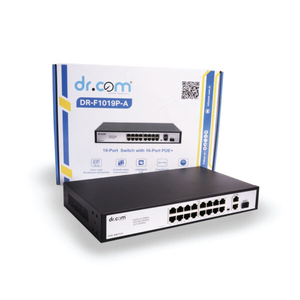 Dr.Com DR-F1019P-A | 19-Port Rack-Mount Switch with 16-Port PoE+ (250W Budget - Image 5