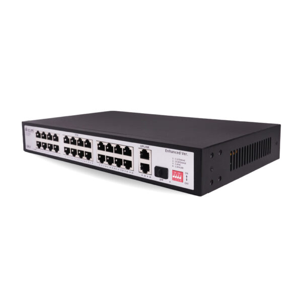 Dr.Com DR-F1027P-A 27-Port Gigabit PoE+ Switch | 24 x 10/100 PoE Ports, 2 x Gigabit Uplink + 1 SFP Slot | 320W Budget, 10Gbps Backplane - Image 4