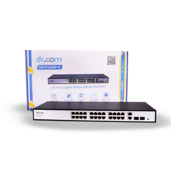 Dr.Com DR-F1028P-C 28-Port Gigabit Switch | 24-Port PoE+ | 320W Budget | 10Gbps Backplane - Image 5