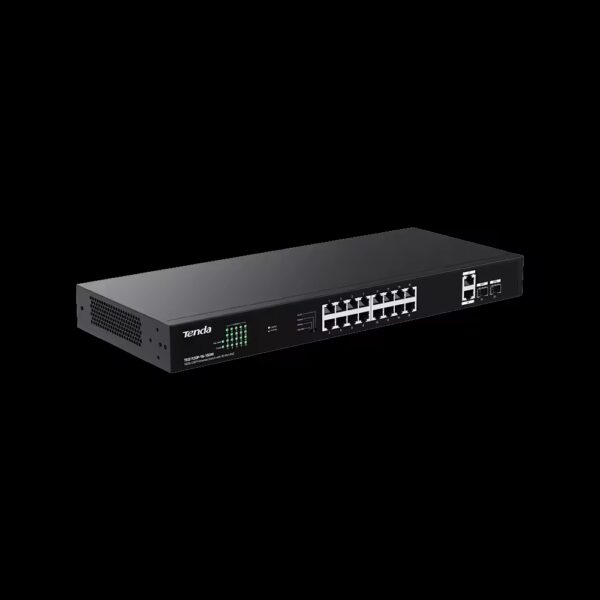 Tenda TEG1120P 16-Port Gigabit PoE+ Switch | 135W PoE Budget | 4 Working Modes | 6kV Lightning Protection | 2 Gigabit Uplink + 2 SFP Slots | Rack Mountable | Surveillance Optimized - Image 4