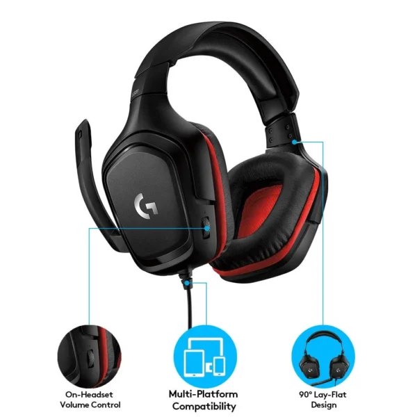 Logitech G331-Black | Gaming Headset | 50mm Drivers | Flip-to-Mute Mic | Multi-Platform | Leatherette Comfort - Image 2