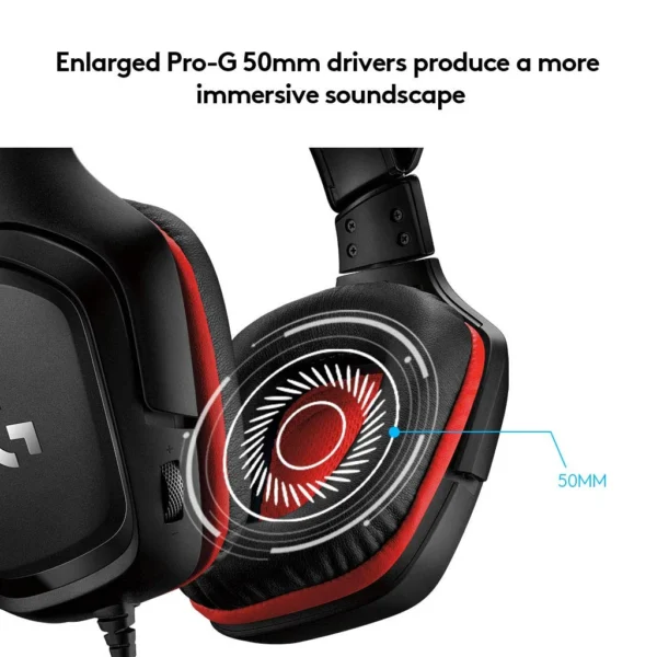 Logitech G331-Black | Gaming Headset | 50mm Drivers | Flip-to-Mute Mic | Multi-Platform | Leatherette Comfort - Image 3