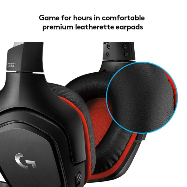 Logitech G331-Black | Gaming Headset | 50mm Drivers | Flip-to-Mute Mic | Multi-Platform | Leatherette Comfort - Image 4
