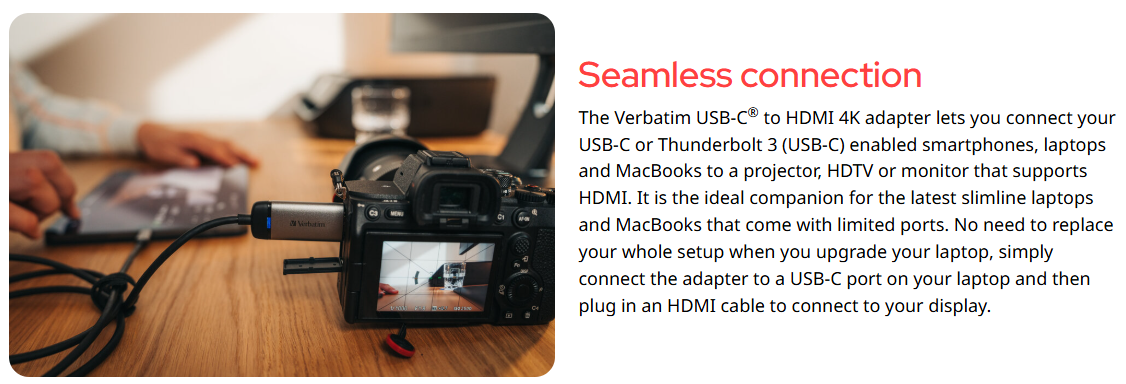 Verbatim USB-C to HDMI 4K Adapter