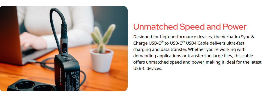 Verbatim USB4 Sync & Charge USB-C