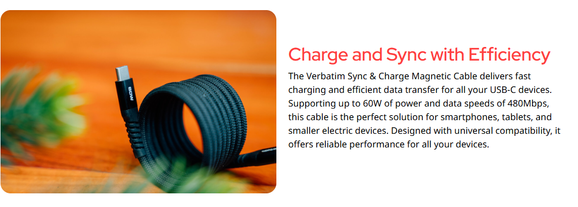 Verbatim Sync & Charge Magnetic USB-C