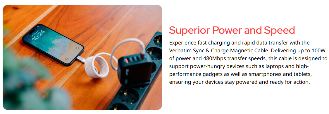 Verbatim Sync & Charge Magnetic USB-C