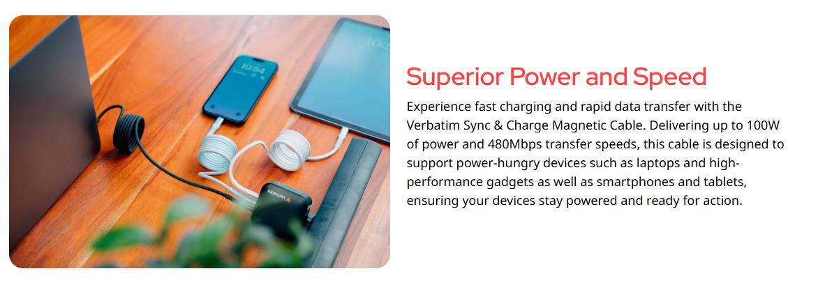 Verbatim Sync & Charge Magnetic USB-C 