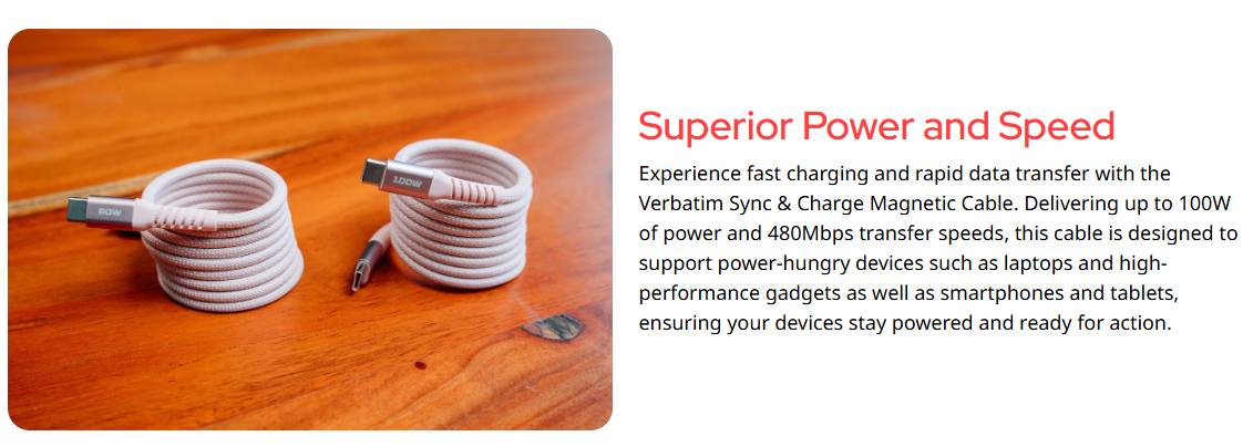 Verbatim Sync & Charge Magnetic USB-C