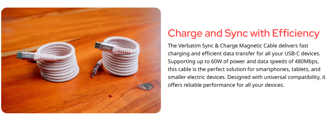 Verbatim Sync & Charge Magnetic USB-C