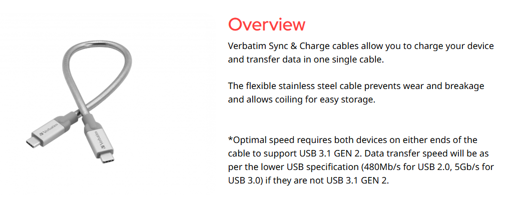 Verbatim USB-C to USB-C 