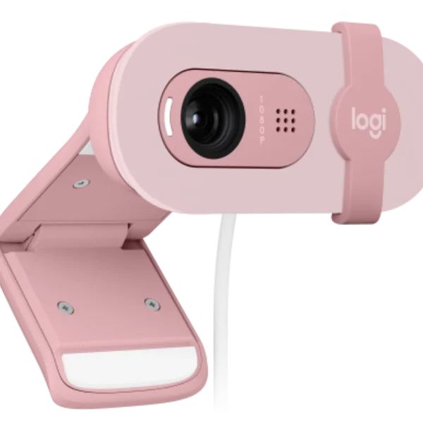 Logitech Brio 100 Webcam - Rose | Full HD 1080p | Privacy Shutter | USB-A Plug-and-Play - Image 3