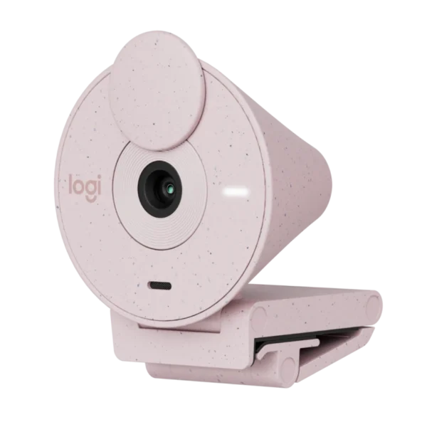 Logitech Brio 300 Webcam - Rose | 1080p HD Video | USB-C | Noise-Reducing Mic | Privacy Shutter | RightLight 2 | Sustainable Design - Image 3