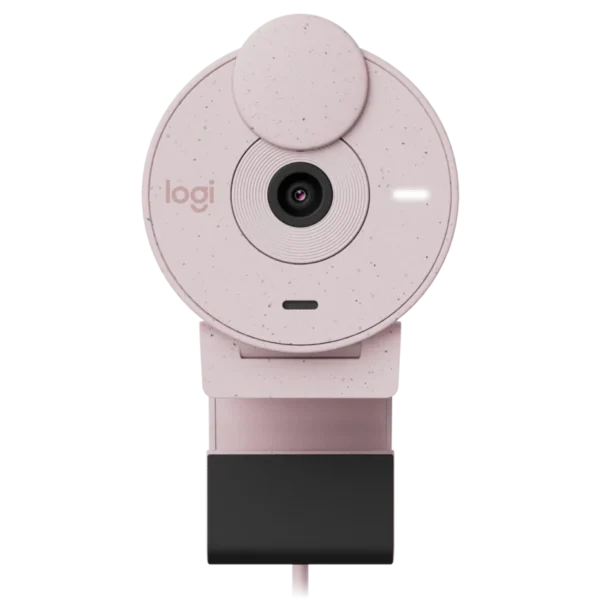 Logitech Brio 300 Webcam - Rose | 1080p HD Video | USB-C | Noise-Reducing Mic | Privacy Shutter | RightLight 2 | Sustainable Design - Image 4