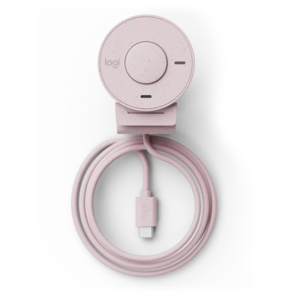 Logitech Brio 300 Webcam - Rose | 1080p HD Video | USB-C | Noise-Reducing Mic | Privacy Shutter | RightLight 2 | Sustainable Design - Image 6
