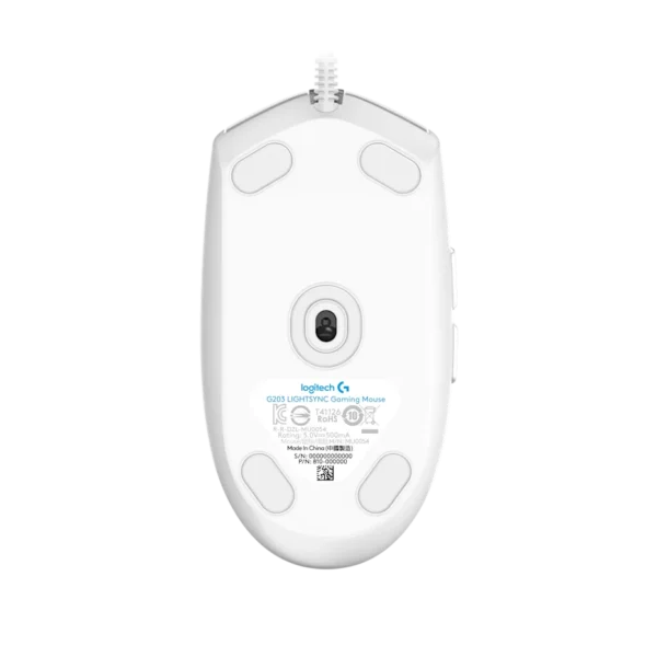 Logitech G203-White | LIGHTSYNC RGB | 8,000 DPI Sensor | 6 Programmable Buttons | Classic Design - Image 5