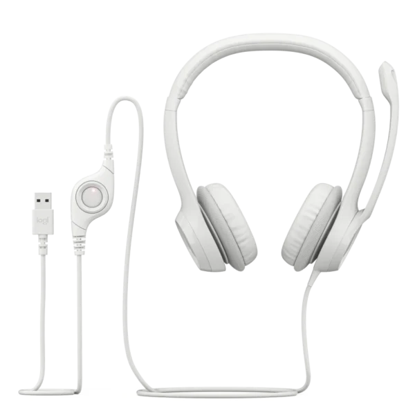 Logitech H390 - Off White | Noise-Canceling Mic | Enhanced Digital Audio | In-Line Controls | Plug-and-Play USB - Image 5