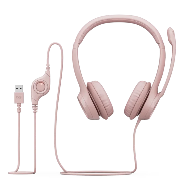Logitech H390 -Rose | Noise-Canceling Mic | Enhanced Digital Audio | In-Line Controls | Plug-and-Play USB - Image 5