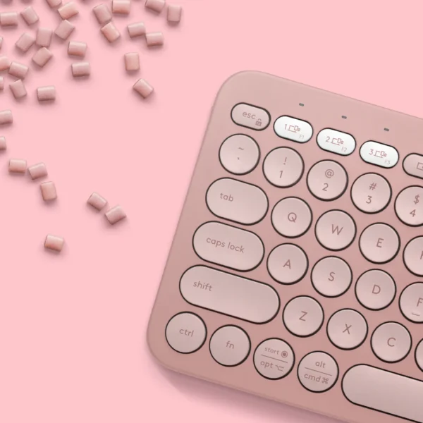 Logitech K380s-Rose | 36-Month Battery | 3 Easy-Switch Channels | Quiet Laptop-Style Typing | Recycled Plastic - Image 4