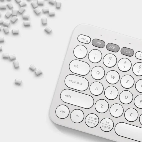 Logitech K380s-White | 36-Month Battery | 3 Easy-Switch Channels | Quiet Laptop-Style Typing | Recycled Plastic - Image 4
