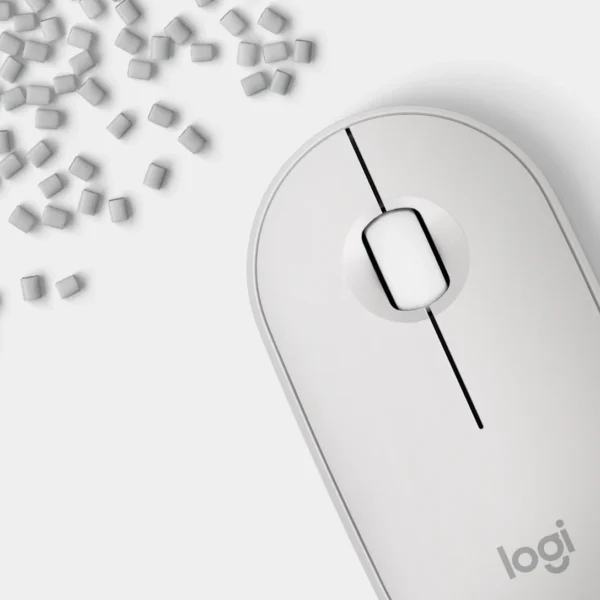 Logitech M350s - Tonal White | Slim Portable Bluetooth Mouse | Silent Clicks | 24-Month Battery | 3 Device Easy-Switch | Customizable Button - Image 4