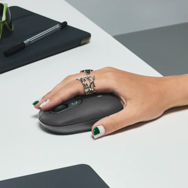 Logitech POP Mouse-Graphite | Playful Wireless Bluetooth Mouse | Customizable Emoji Button | 3 Device Easy-Switch | 24-Month Battery | SmartWheel | SilentTouch - Image 3