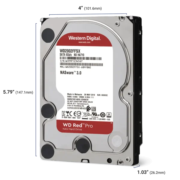 WD Red Pro 4TB NAS Hard Drive - 7200RPM, CMR, 256MB Cache, 3.5", WD4005FFBX, 5 Year Warranty - Image 6