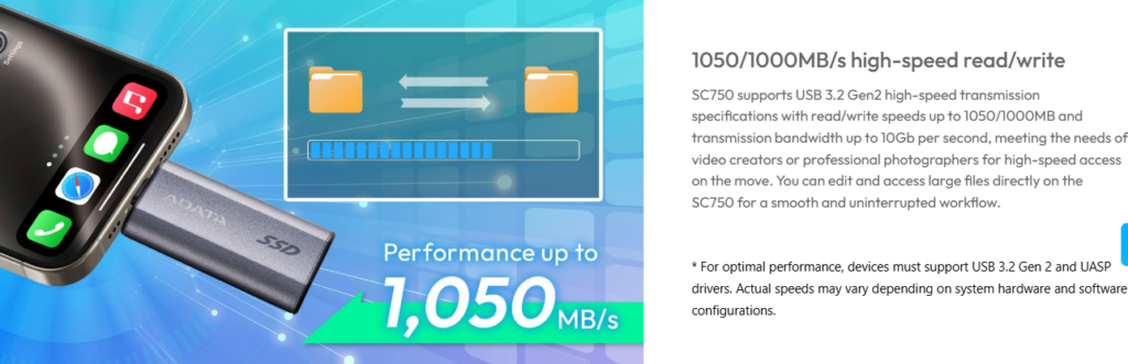 ADATA SC750-1000G-CCBK 1TB