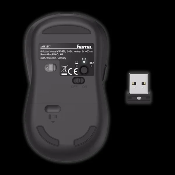 Hama MW-650 Optical 6 Button Multi Device Mouse