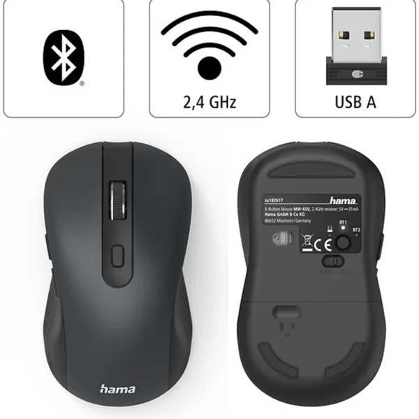 Hama MW-650 Optical 6 Button Multi Device Mouse